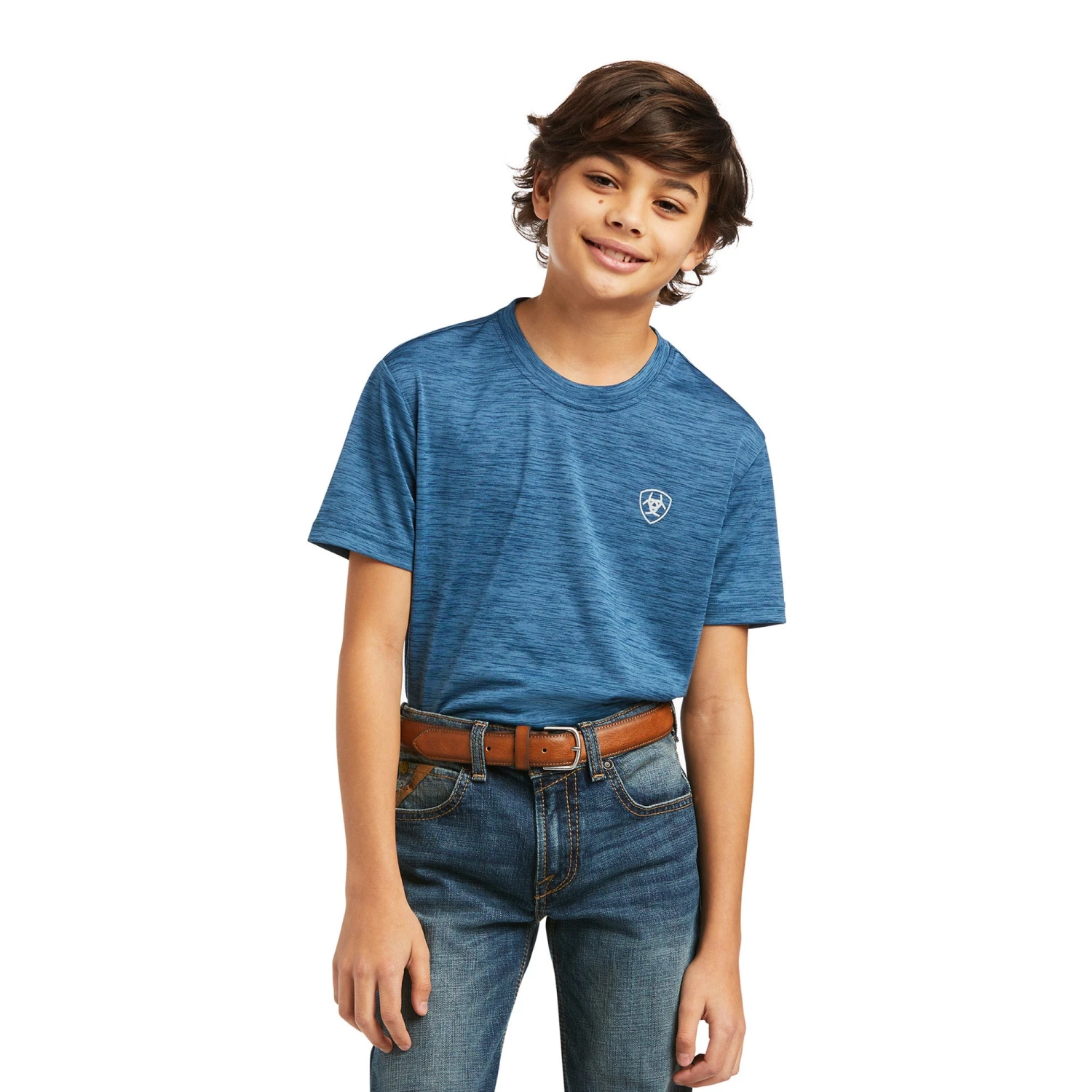 Ariat Boy's Short Sleeve Charger Vertical Flag Skyfall T-shirt 10039582 2 Ariat Boy's Short Sleeve Charger Vertical Flag Skyfall T-shirt 10039582 - Image 2