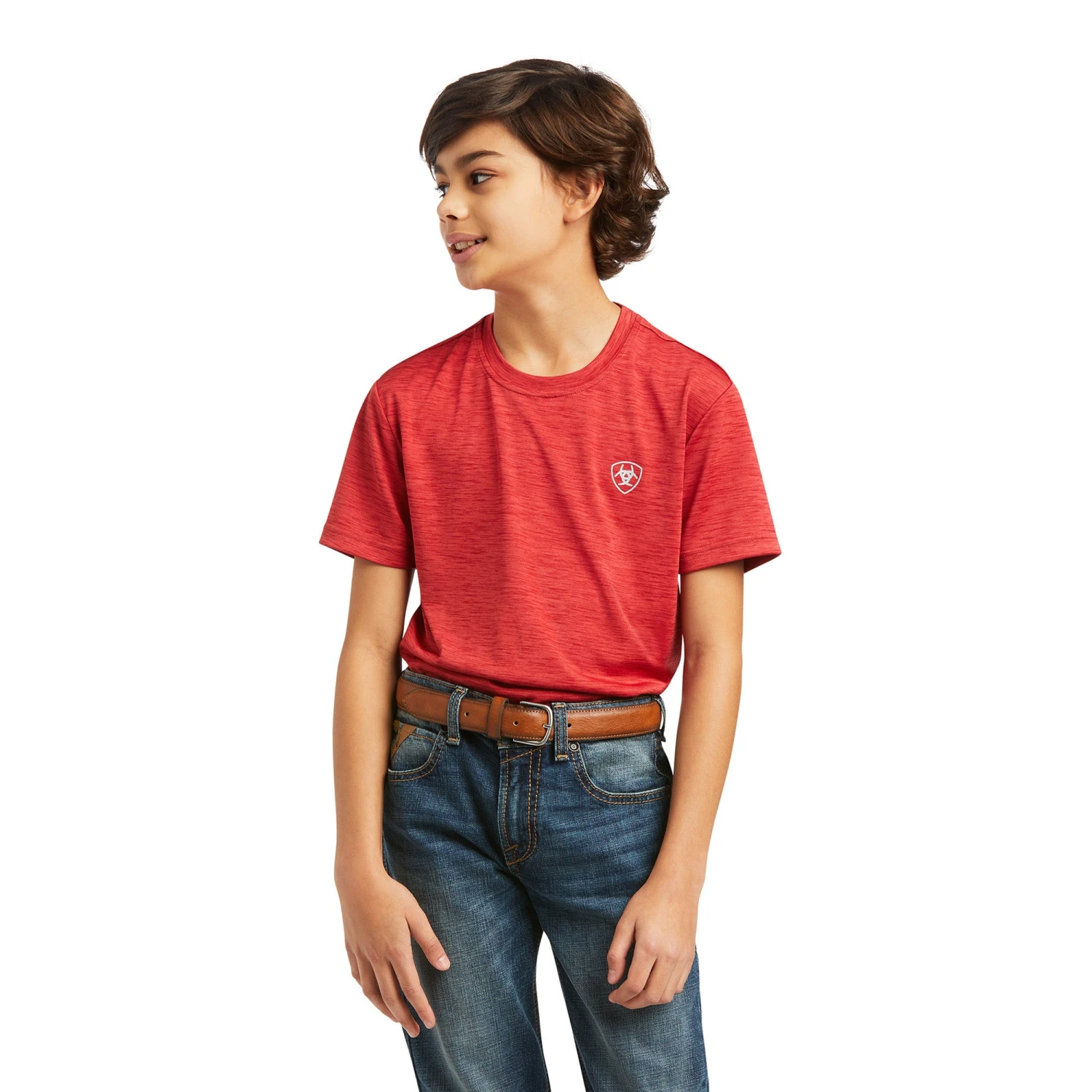 Ariat Boy's Charger Vertical Flag Red Short Sleeve T-Shirt 10039583 2 Ariat Boy's Charger Vertical Flag Red Short Sleeve T-Shirt 10039583 - Image 2