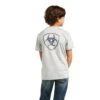 Ariat Boy's Charger Shield Short Sleeve Echo Grey T-Shirt 10039585