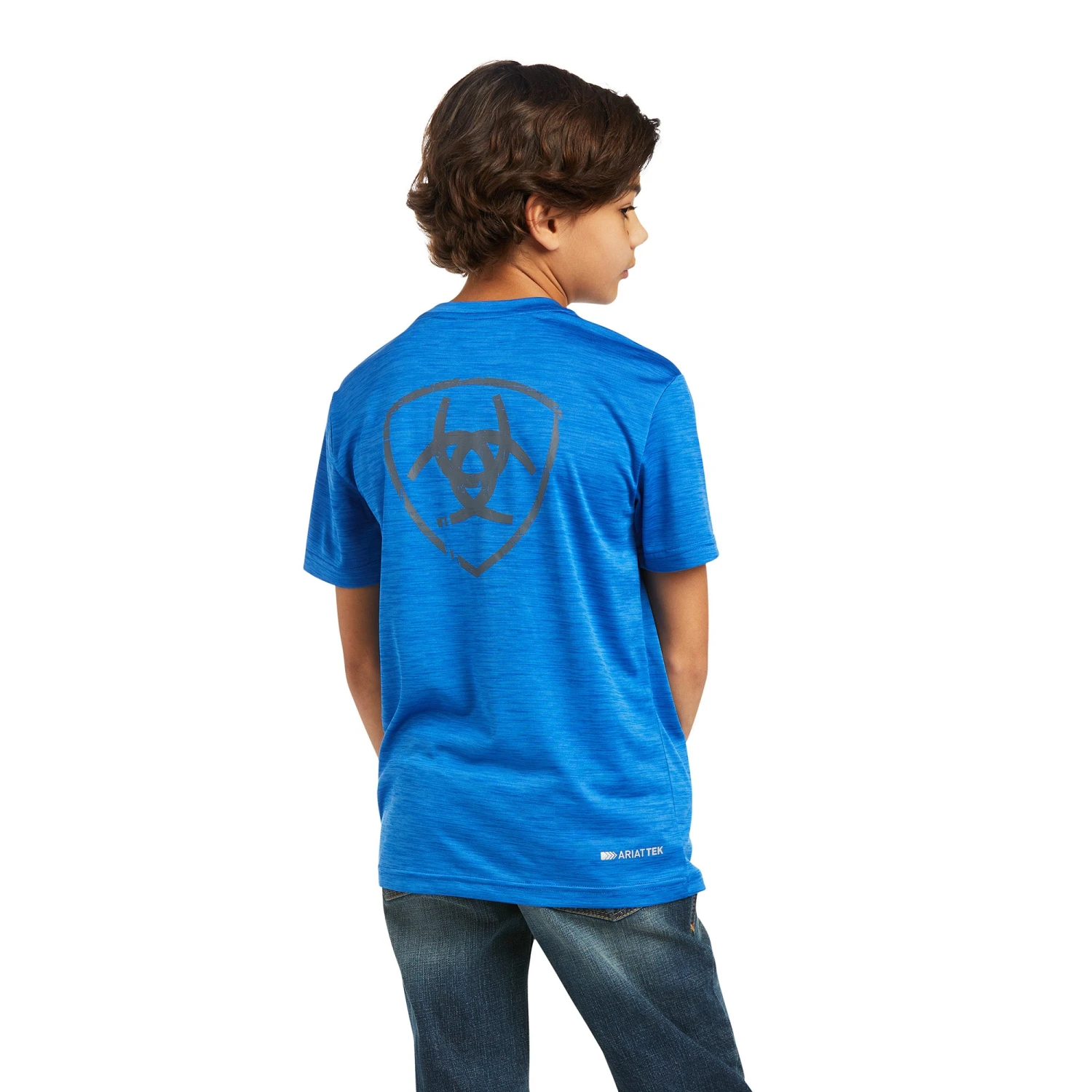 Ariat Boy's Charger Shield Short Sleeve Blue T-Shirt 10039587 2 Ariat Boy's Charger Shield Short Sleeve Blue T-Shirt 10039587 - Image 2