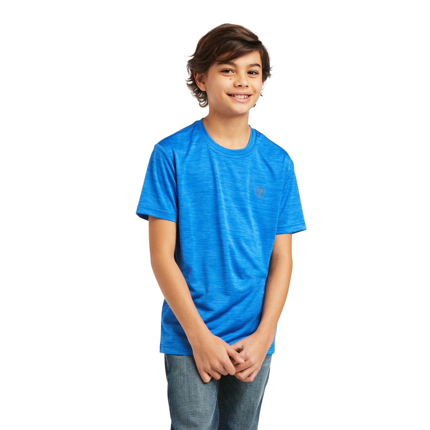 Ariat Boy's Charger Shield Short Sleeve Blue T-Shirt 10039587 1 Ariat Boy's Charger Shield Short Sleeve Blue T-Shirt 10039587