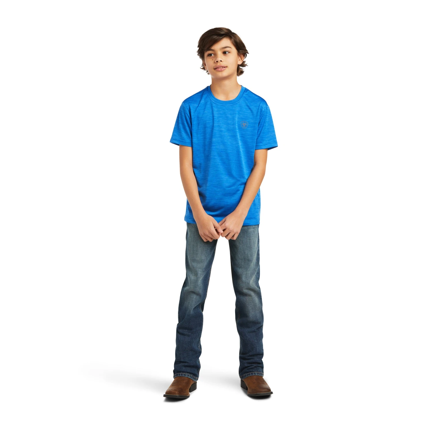 Ariat Boy's Charger Shield Short Sleeve Blue T-Shirt 10039587 3 Ariat Boy's Charger Shield Short Sleeve Blue T-Shirt 10039587 - Image 3
