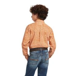 Ariat Boys Braylon Classic Fit Amber Dusk Button Down Shirt 10040731 -Ariat Shop S22 BYS WEST 10040731 back