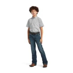 Ariat® Youth Boy's Baylor Classic White Button Down Shirt 10040733 -Ariat Shop S22 BYS WEST 10040733 full