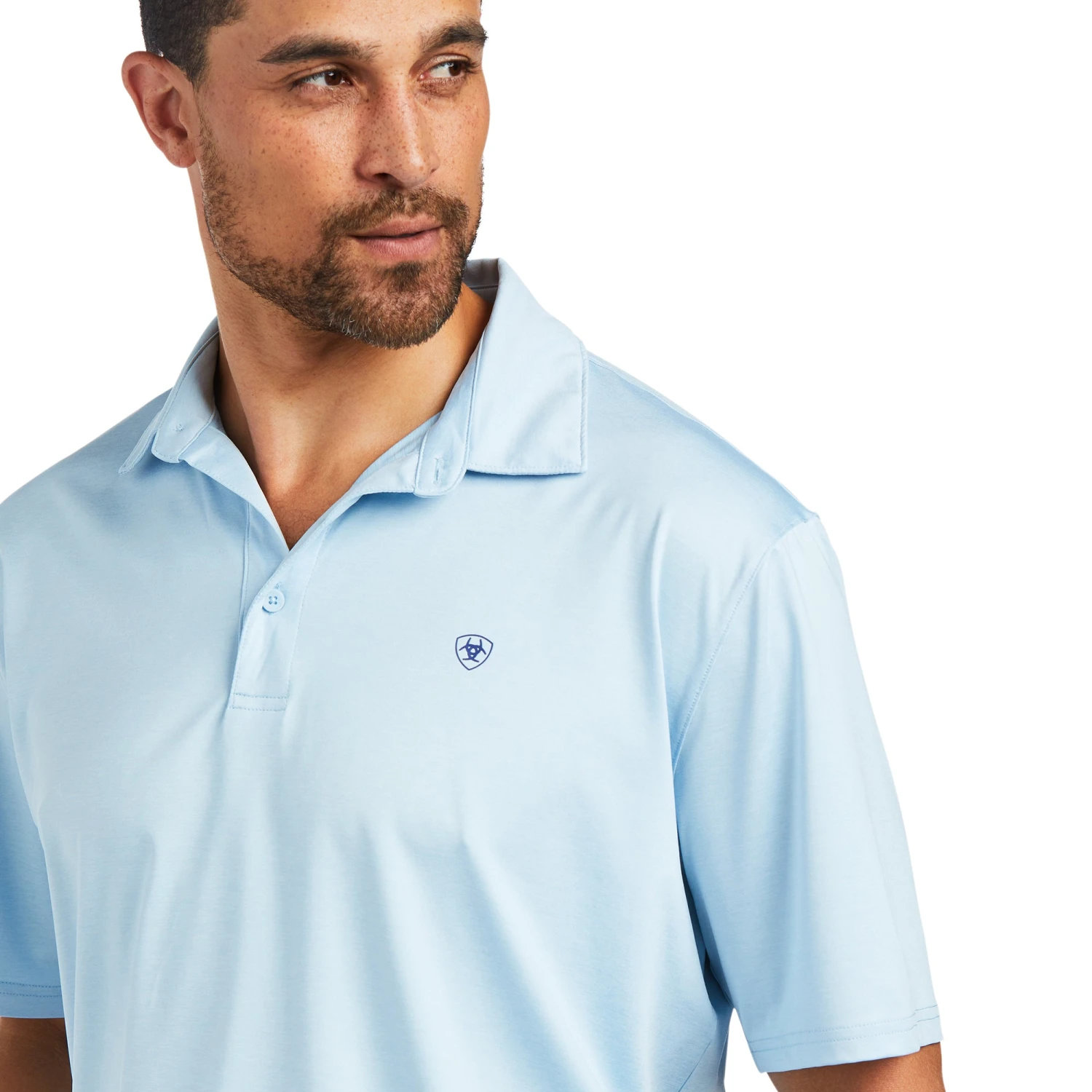 Ariat® Men's Charger 2.0 Short Sleeve Powder Blue Polo Shirt 10039413 3 Ariat® Men's Charger 2.0 Short Sleeve Powder Blue Polo Shirt 10039413 - Image 3