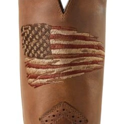 Ariat Men's Roughstock Patriot Distressed Brown Square Toe Boots 10040348 -Ariat Shop S22 MNS WEST 10040348 detail01