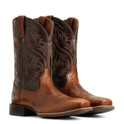 Ariat Men's Roughstock Patriot Brown Square Toe Boots 10040353 -Ariat Shop S22 MNS WEST 10040353 pair