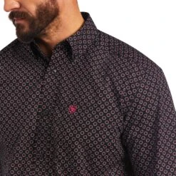Ariat Men's Major Black Patterned Buttoned Down Shirt 10040771 -Ariat Shop S22 MNS WEST 10040771 detail01