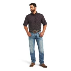 Ariat Men's Major Black Patterned Buttoned Down Shirt 10040771 -Ariat Shop S22 MNS WEST 10040771 full