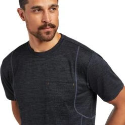 Ariat® Men's Rebar Evolution Athletic Fit Black T-Shirt 10039174 -Ariat Shop S22 MNS WORK 10039174 detail01