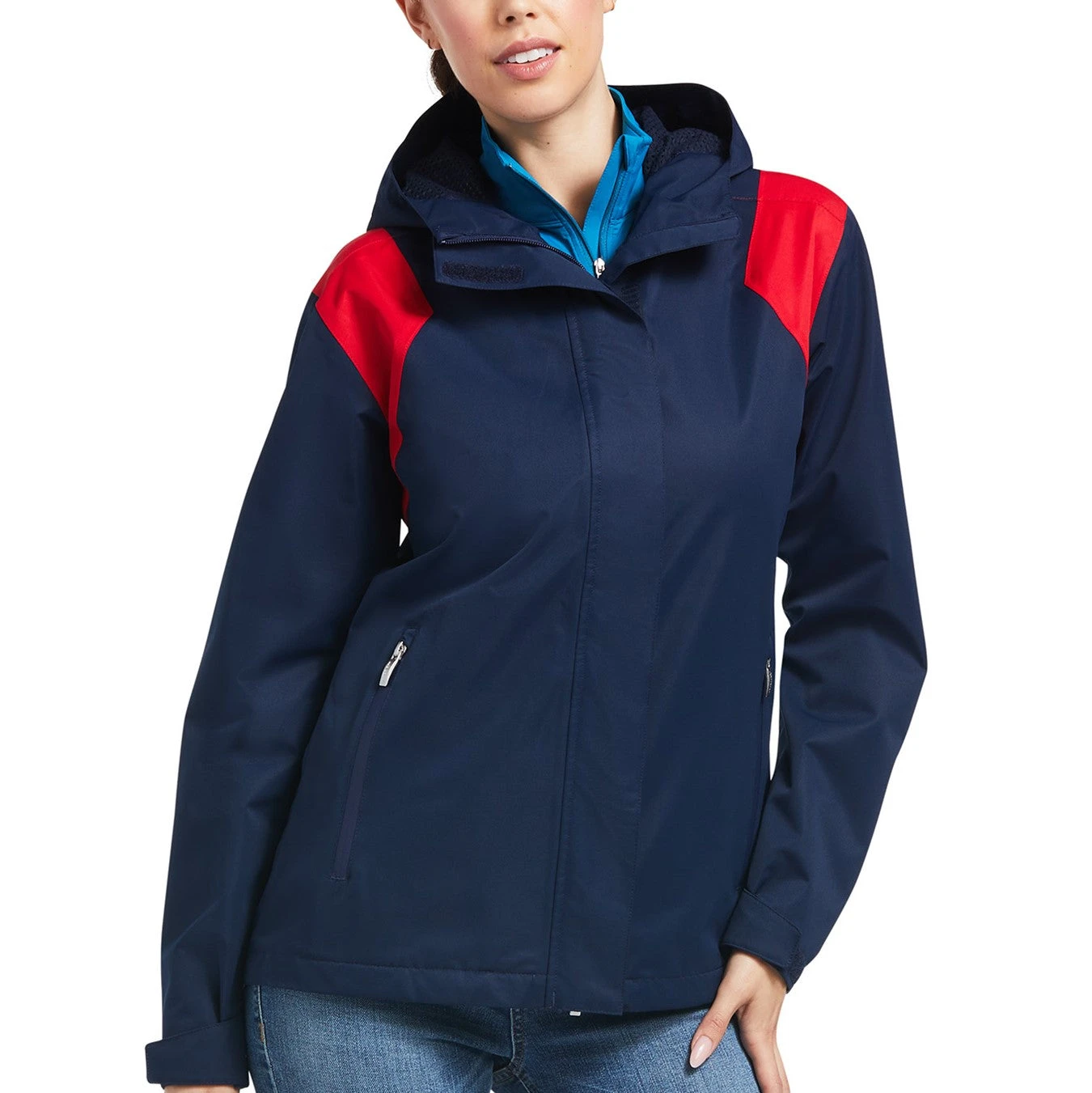 Ariat® Ladies Spectator Navy And Red Waterproof Jacket 10039216 1 Ariat® Ladies Spectator Navy And Red Waterproof Jacket 10039216