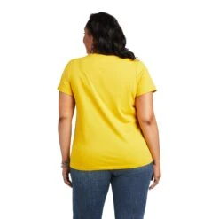 Ariat Ladies R.E.A.L™ Kinship Spicy Mustard Short Sleeve Shirt 10039528 -Ariat Shop S22 WMS WEST 10039528 back plus