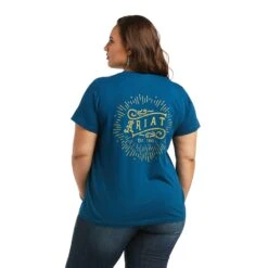 Ariat Ladies R.E.A.L™ Vintage Sunburst Blue Opal T-Shirt 10039771 -Ariat Shop S22 WMS WEST 10039771 back plus