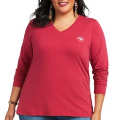 Ariat® Ladies Serape Thunderbird Red Bud Long Sleeve T-Shirt 10039781 -Ariat Shop S22 WMS WEST 10039781 front plus b69b0994 6313 41c7 af51 9460dcbe30fa