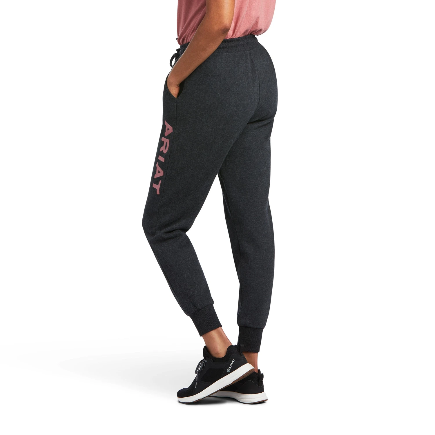 Ariat® Ladies R.E.A.L™ Logo Heather Charcoal Jogger Sweat Pants 10039790 2 Ariat® Ladies R.E.A.L™ Logo Heather Charcoal Jogger Sweat Pants 10039790 - Image 2