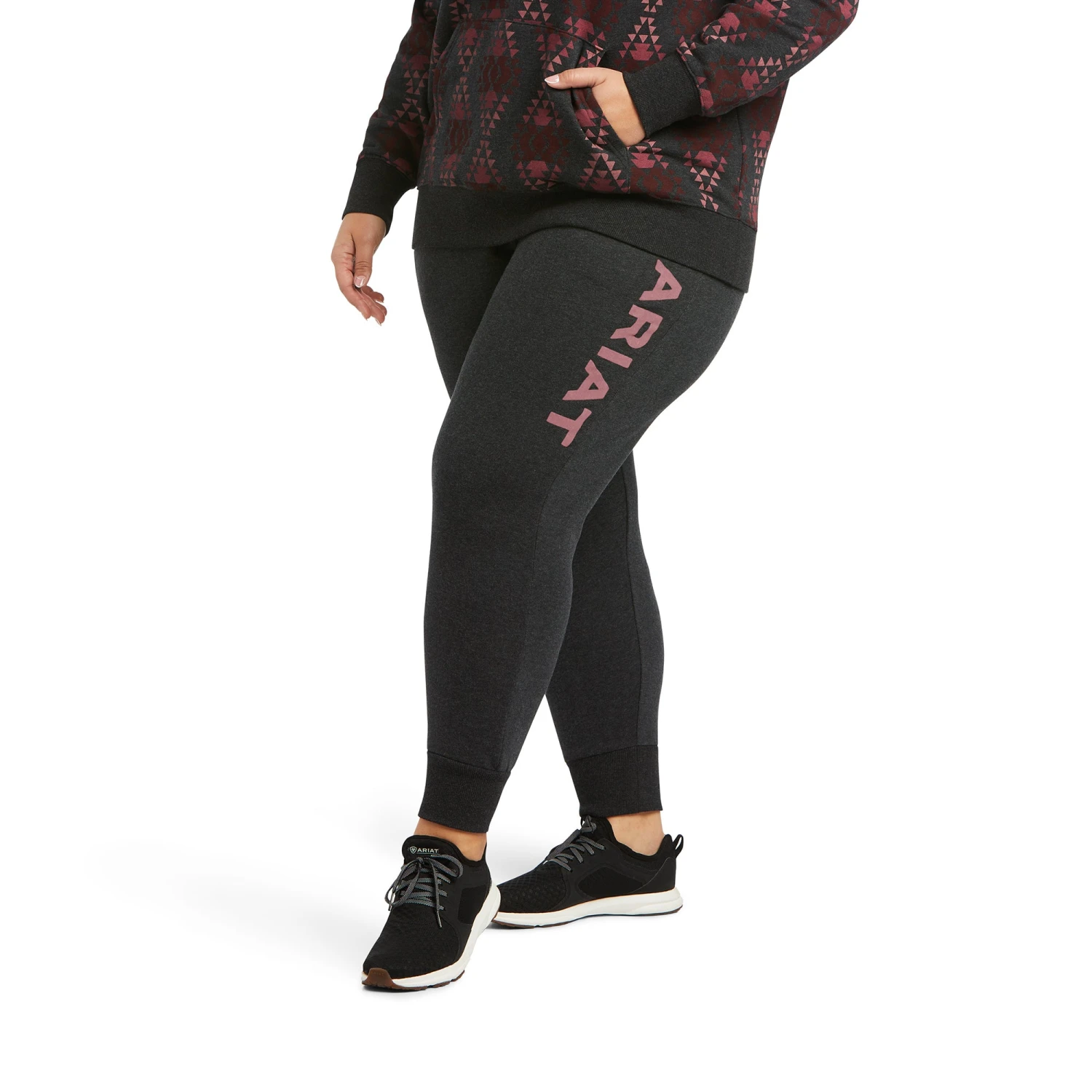 Ariat® Ladies R.E.A.L™ Logo Heather Charcoal Jogger Sweat Pants 10039790 4 Ariat® Ladies R.E.A.L™ Logo Heather Charcoal Jogger Sweat Pants 10039790 - Image 4