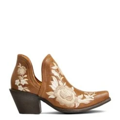 Ariat® Ladies Texan Encore Rose Brown Snip Toe Booties 10040351 -Ariat Shop S22 WMS WEST 10040351 side