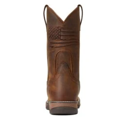 Ariat Ladies Anthem Patriot Waterproof Brown Square Toe Boots 10040369 -Ariat Shop S22 WMS WEST 10040369 heel