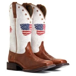Ariat Ladies Circuit Patriot Crackle White Square Toe Boots 10040400 9 Ariat Ladies Circuit Patriot Crackle White Square Toe Boots 10040400 -Ariat Shop S22 WMS WEST 10040400 pair