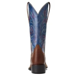 Ariat® Ladies Round Up Sassy Brown Wide Square Toe Boots 10040422 -Ariat Shop S22 WMS WEST 10040422 heel