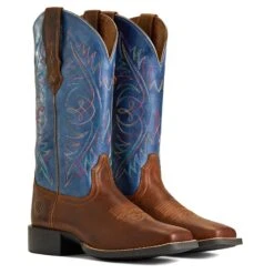 Ariat® Ladies Round Up Sassy Brown Wide Square Toe Boots 10040422 -Ariat Shop S22 WMS WEST 10040422 pair