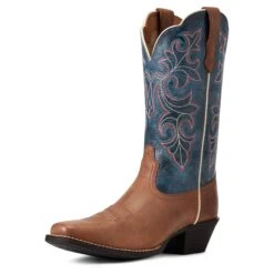 Ariat® Ladies Round Up Storming Brown Square Toe Boots 10040446 -Ariat Shop S22 WMS WEST 10040446 3 4 front 1