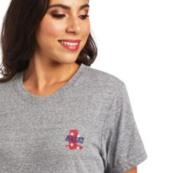 Ariat® Ladies Singing The Blues Charcoal Grey T-Shirt 10040511 6 Ariat® Ladies Singing The Blues Charcoal Grey T-Shirt 10040511 -Ariat Shop S22 WMS WEST 10040511 detail01