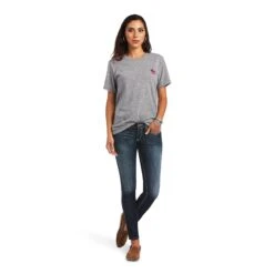 Ariat® Ladies Singing The Blues Charcoal Grey T-Shirt 10040511 7 Ariat® Ladies Singing The Blues Charcoal Grey T-Shirt 10040511 -Ariat Shop S22 WMS WEST 10040511 full