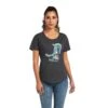 Ariat® Ladies Soaring Boot Charcoal Heather Graphic T-shirt 10040963