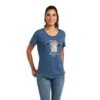 Ariat® Ladies Moo Sa Sailor Blue Heather Graphic T-shirt 10040965
