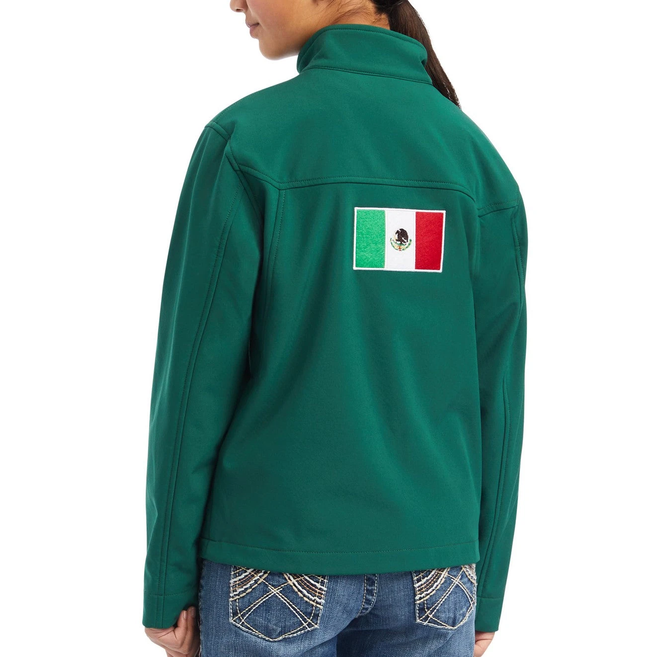 Ariat® Children's New Team Soft Shell Verde Mexico Jacket 10039202 2 Ariat® Children's New Team Soft Shell Verde Mexico Jacket 10039202 - Image 2