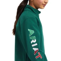 Ariat® Children's New Team Soft Shell Verde Mexico Jacket 10039202 5 Ariat® Children's New Team Soft Shell Verde Mexico Jacket 10039202 -Ariat Shop S22 YTH ENGL 10039202 detail02