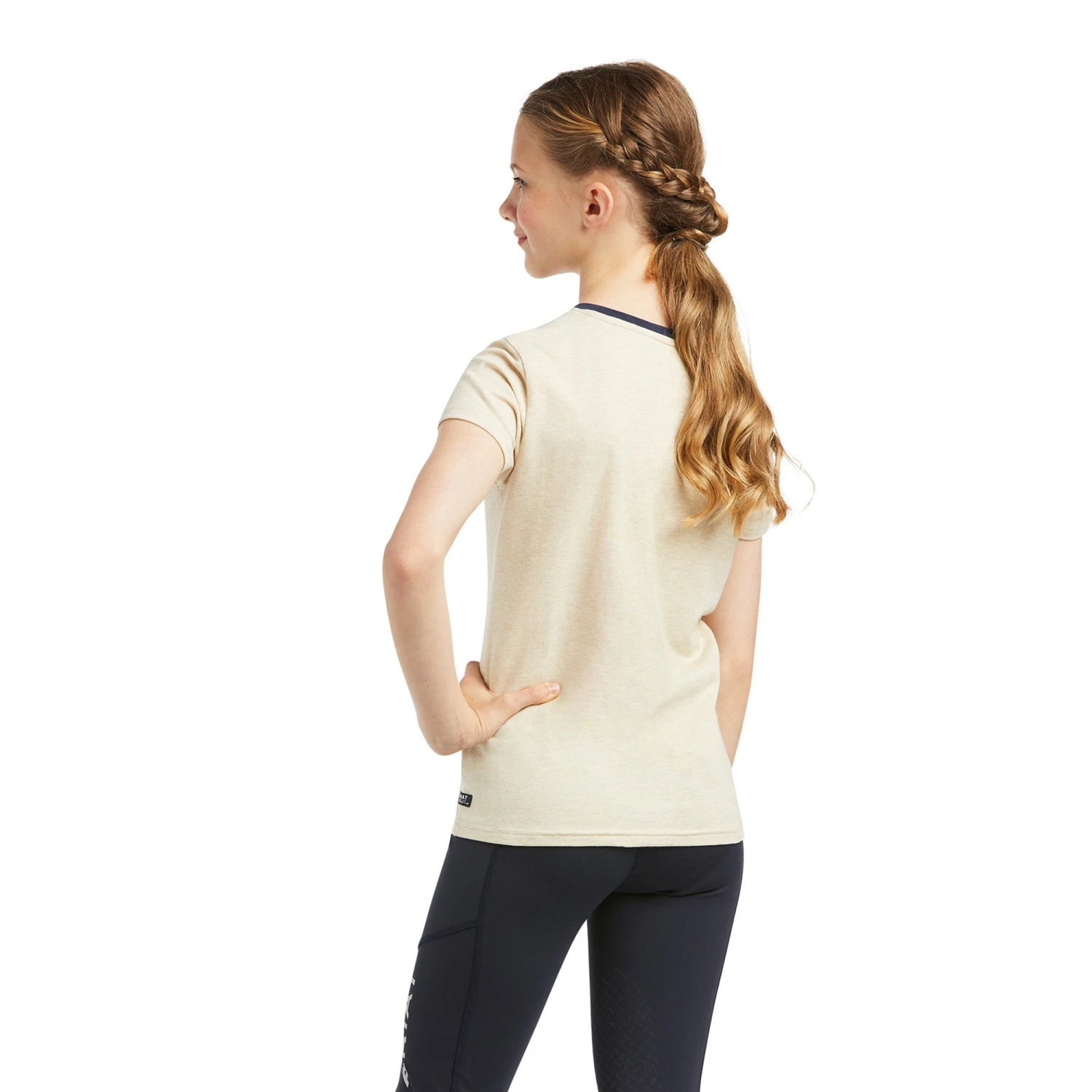 Ariat® Children's Fabulous Oatmeal Short Sleeve T-Shirt 10039648 2 Ariat® Children's Fabulous Oatmeal Short Sleeve T-Shirt 10039648 - Image 2