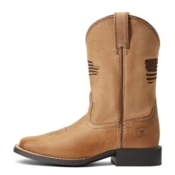Ariat Children's Patriot 2.0 Homestead Brown Square Toe Boots 10039909 -Ariat Shop S22 YTH WEST 10039909 side