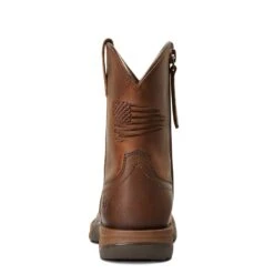Ariat Children's Anthem Patriot Easy Fit Brown Square Toe Boots 10040367 -Ariat Shop S22 YTH WEST 10040367 heel
