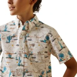 Ariat® Youth Boy's Krish White Desert Scene Button Down Shirt 10043721 7 Ariat® Youth Boy's Krish White Desert Scene Button Down Shirt 10043721 -Ariat Shop S23 BYS WEST 10043721 detail02