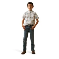 Ariat® Youth Boy's Krish White Desert Scene Button Down Shirt 10043721 6 Ariat® Youth Boy's Krish White Desert Scene Button Down Shirt 10043721 -Ariat Shop S23 BYS WEST 10043721 full