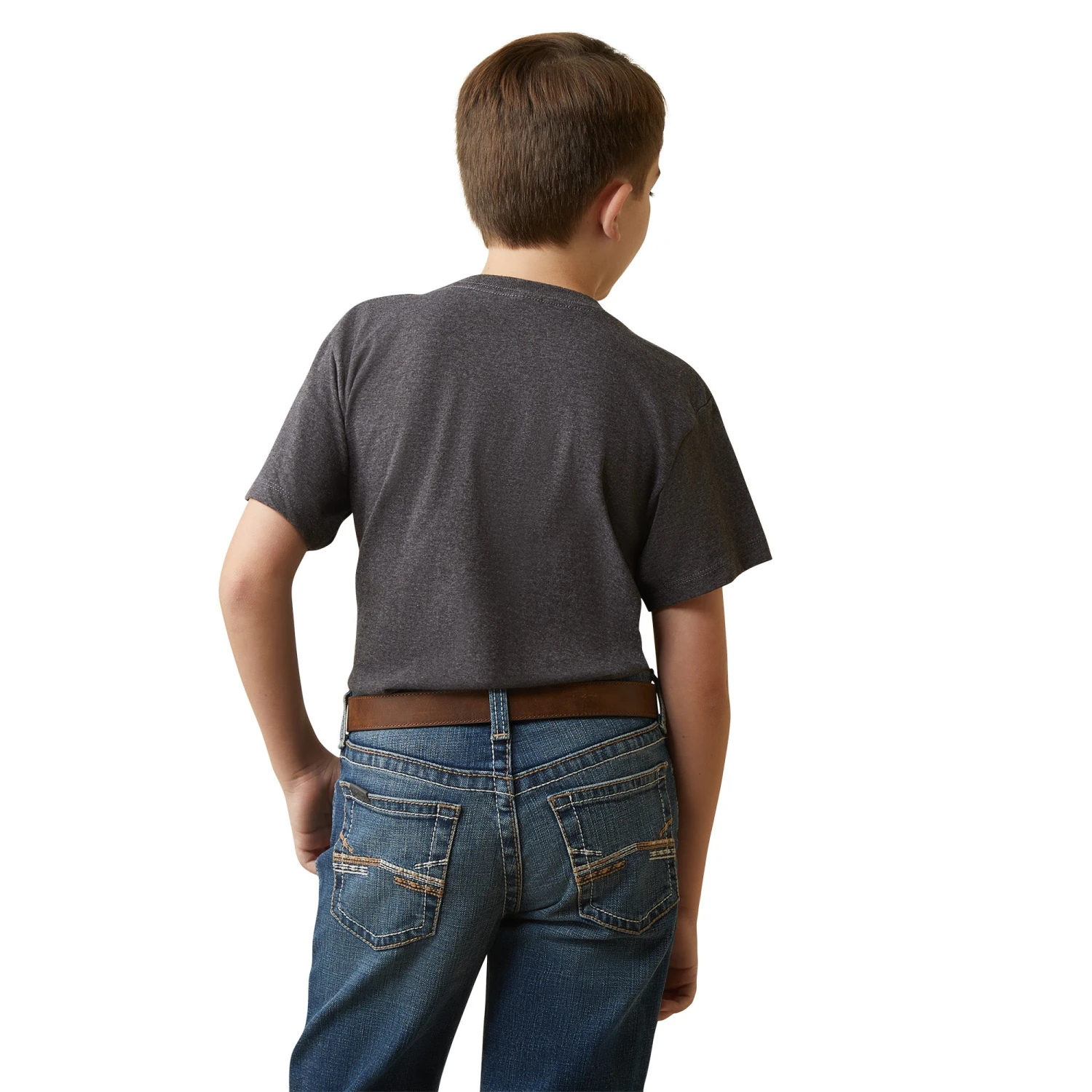 Ariat® Youth Boy's Barbed Wire Steer Charcoal Heather T-Shirt 10044750 2 Ariat® Youth Boy's Barbed Wire Steer Charcoal Heather T-Shirt 10044750 - Image 2