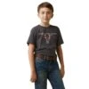Ariat® Youth Boy's Barbed Wire Steer Charcoal Heather T-Shirt 10044750