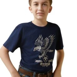 Ariat® Youth Boy's Fighting Eagle Navy Graphic T-Shirt 10044752 -Ariat Shop S23 BYS WEST 10044752 detail01