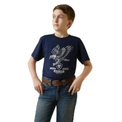 Ariat® Youth Boy's Fighting Eagle Navy Graphic T-Shirt 10044752