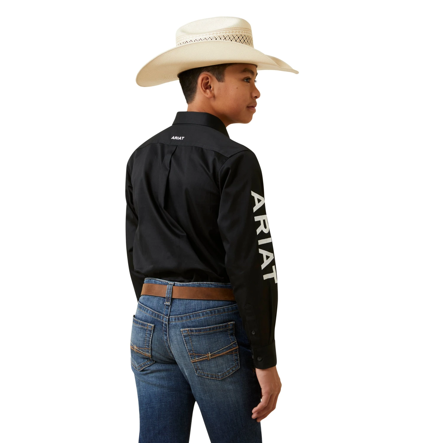 Ariat® Youth Boy's Team Logo Twill Classic Fit Black Shirt 10045426 2 Ariat® Youth Boy's Team Logo Twill Classic Fit Black Shirt 10045426 - Image 2