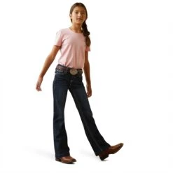 Ariat® Girl's R.E.A.L™ Ryki Dark Wash Trouser Jeans 10043205 6 Ariat® Girl's R.E.A.L™ Ryki Dark Wash Trouser Jeans 10043205 -Ariat Shop S23 GLS WEST 10043205 full