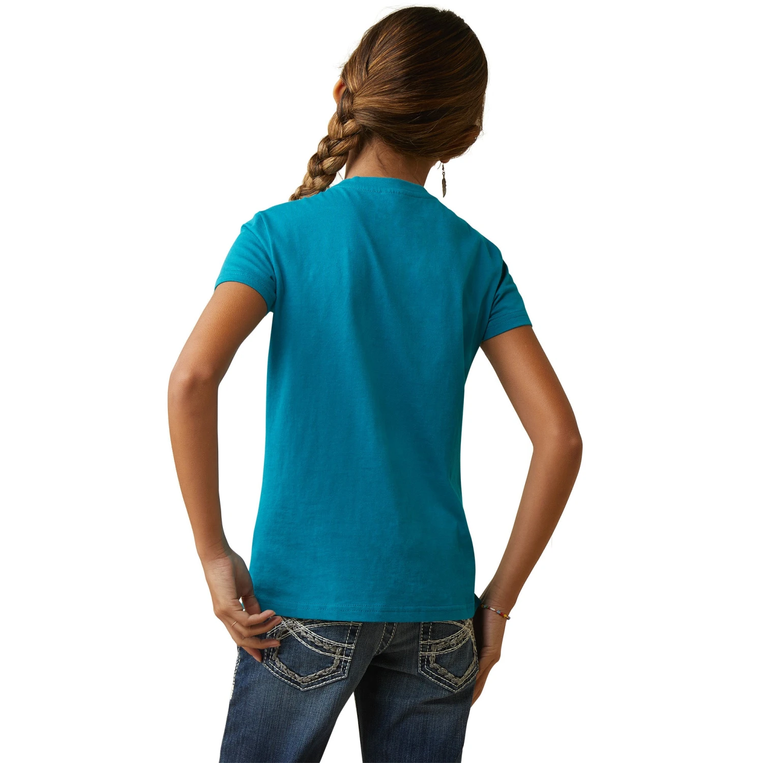 Ariat® Youth Girl's R.E.A.L™ Boot Kickin' Teal T-Shirt 10043629 2 Ariat® Youth Girl's R.E.A.L™ Boot Kickin' Teal T-Shirt 10043629 - Image 2