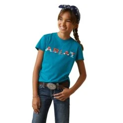 Ariat® Youth Girl's R.E.A.L⢠Boot Kickin' Teal T-Shirt 10043629