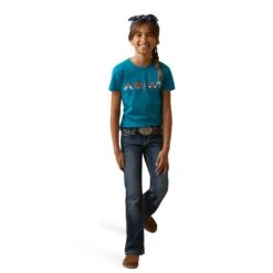 Ariat® Youth Girl's R.E.A.L™ Boot Kickin' Teal T-Shirt 10043629 6 Ariat® Youth Girl's R.E.A.L™ Boot Kickin' Teal T-Shirt 10043629 -Ariat Shop S23 GLS WEST 10043629 full