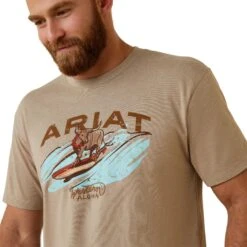 Ariat® Men's Surf & Turf Western Aloha Oatmeal Heather Tee 10044012 -Ariat Shop S23 MNS WEST 10044012 detail01
