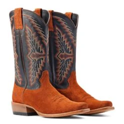 Ariat® Men's Futurity Showman Dark Copper Roughout & Black Western Boots 10044524 -Ariat Shop S23 MNS WEST 10044524 pair