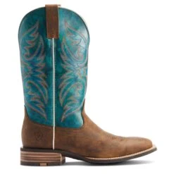Ariat Men's Ricochet Lightweight Tan & Teal Western Boot 10044568 -Ariat Shop S23 MNS WEST 10044568 side1