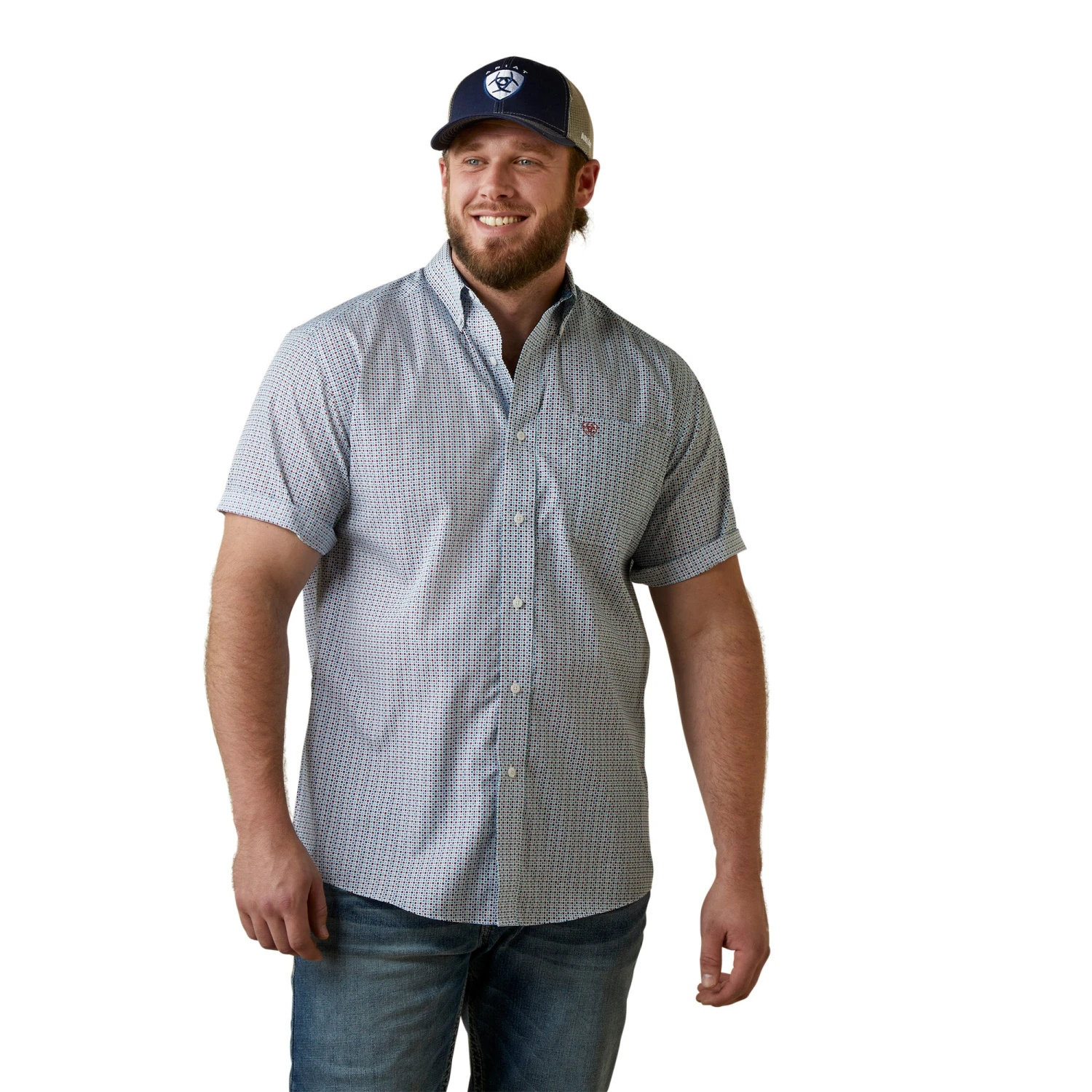 Ariat® Men's Wrinkle Free Eron Classic White Button Up Shirt 10044887 1 Ariat® Men's Wrinkle Free Eron Classic White Button Up Shirt 10044887